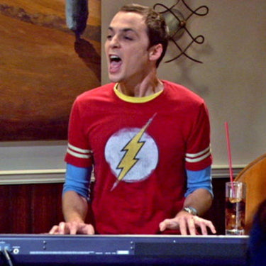 The Flash Distressed Logo With Striped Sleeves T-shirt